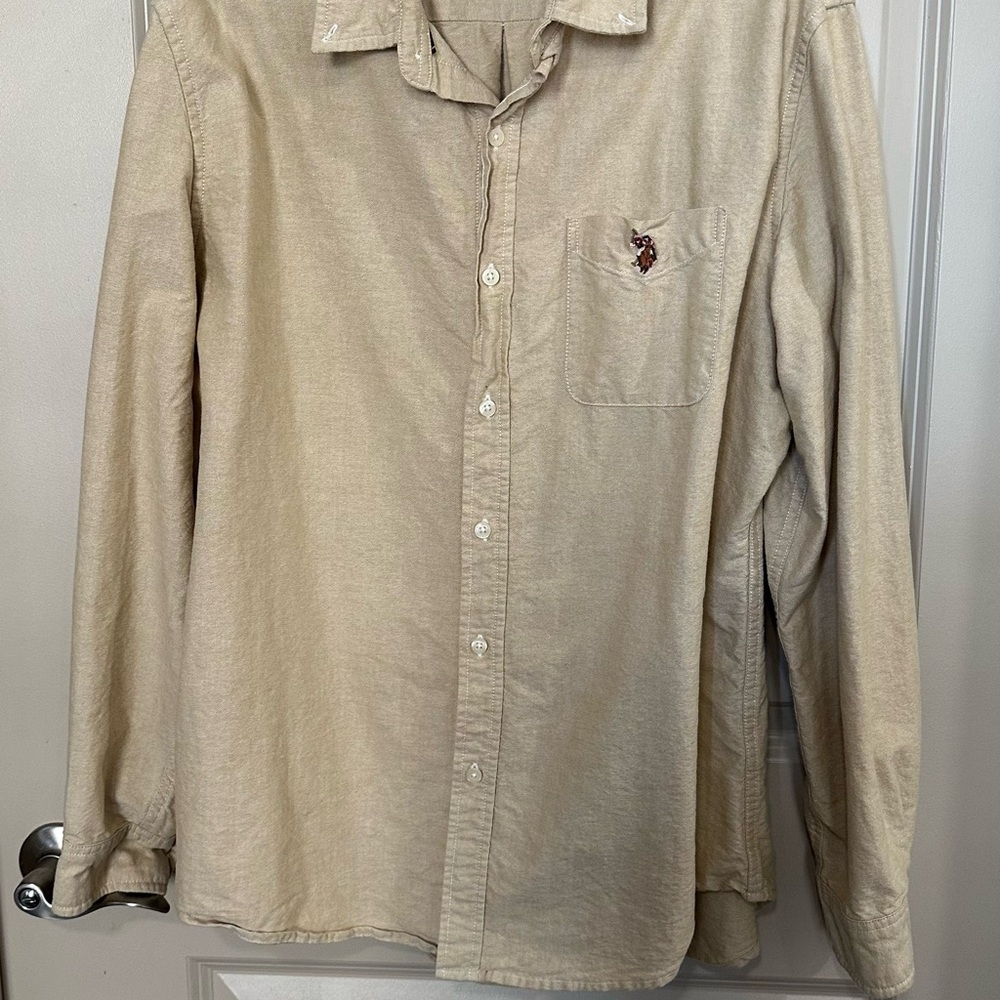 U.S. Polo Assn. Tan Casual Button Down Shirt